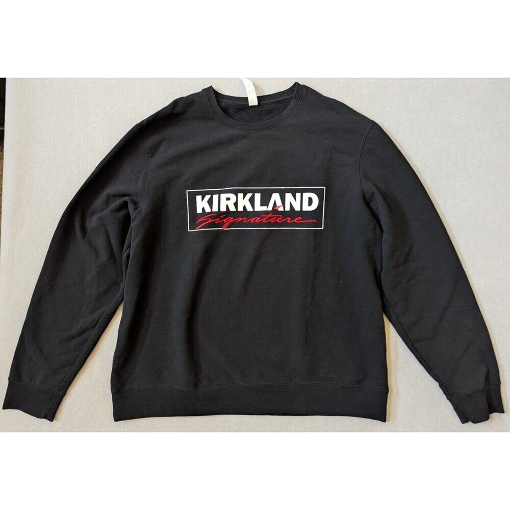 Kirkland Signature Costco Logo Crewneck Sweatshirt Black Mens XXL Ladies 3XL